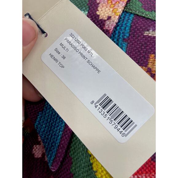 Gabriela Hearst Henri Paradiso Print Multicolor Long Sleeve Top Size 38 NWT - Picture 4 of 7